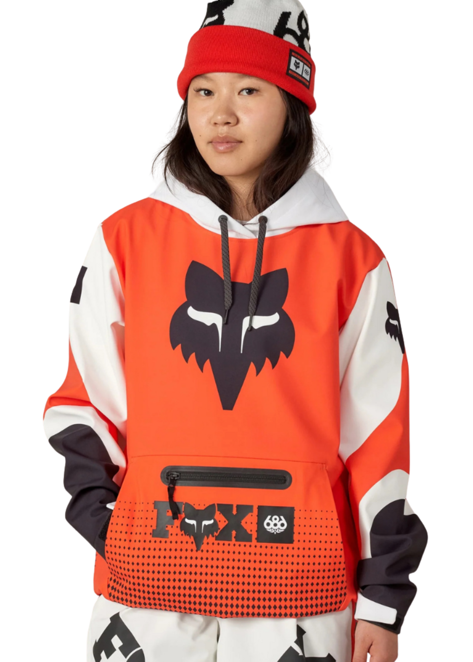 686 x Fox Racing Women's Waterproof Hoodie | Fox Flare Colorblock