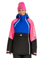 O'Neill FWC Play Asymmetric Snow Jacket | Active Blue Colour Block