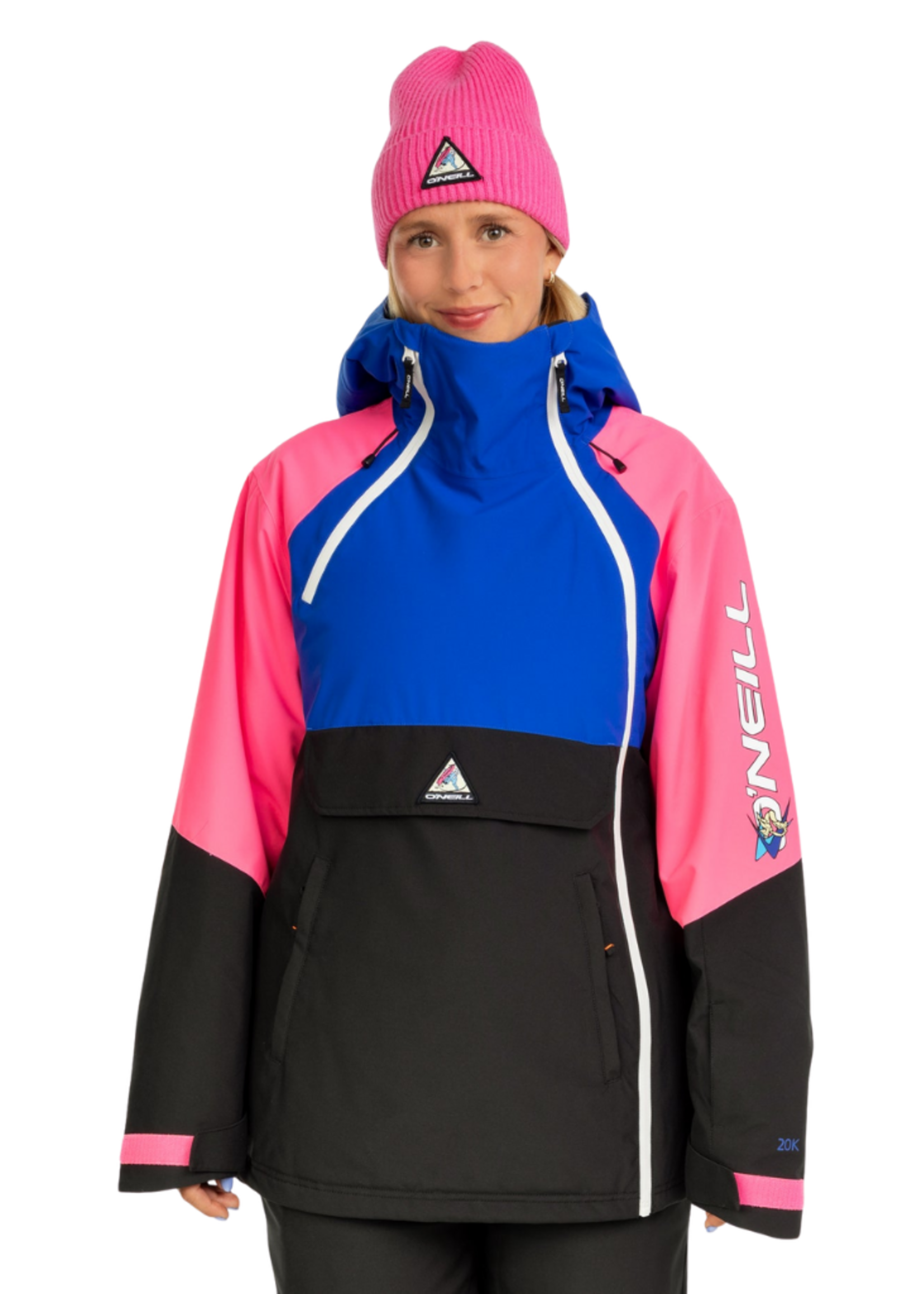 O'Neill Women's FWC Play Asymmetric Snow Jacket | Active Blue Colour Block