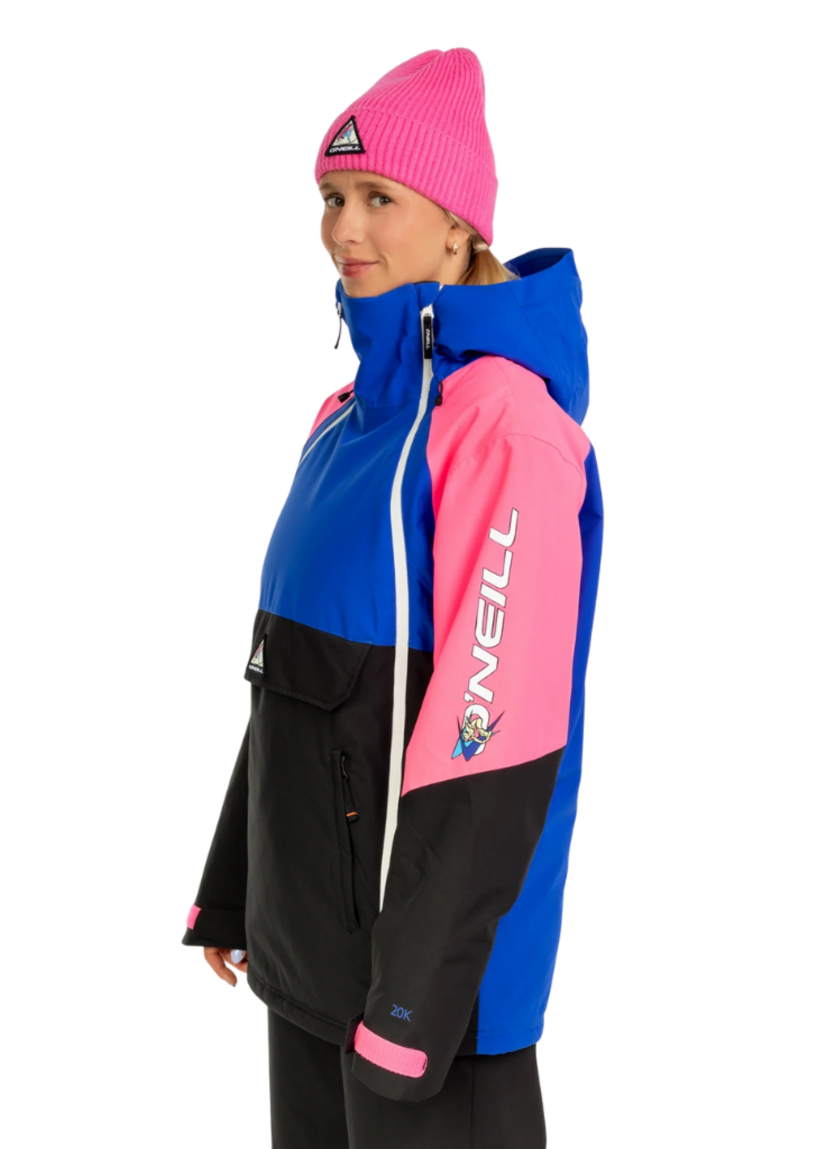 O'Neill Women's FWC Play Asymmetric Snow Jacket | Active Blue Colour Block