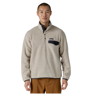 Patagonia M's Lightweight Synchilla Snap-T Pullover | Oatmeal Heather / Smolder Blue