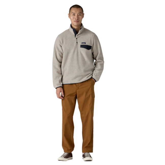Patagonia M's Lightweight Synchilla Snap-T Fleece Pullover | Oatmeal Heather / Smolder Blue