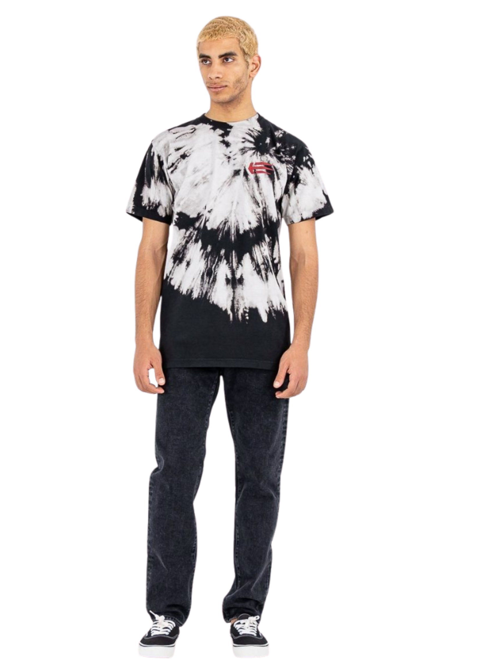 Etnies Joslin Wash Short Sleeve T-Shirt | Black / Tan Tie Dye