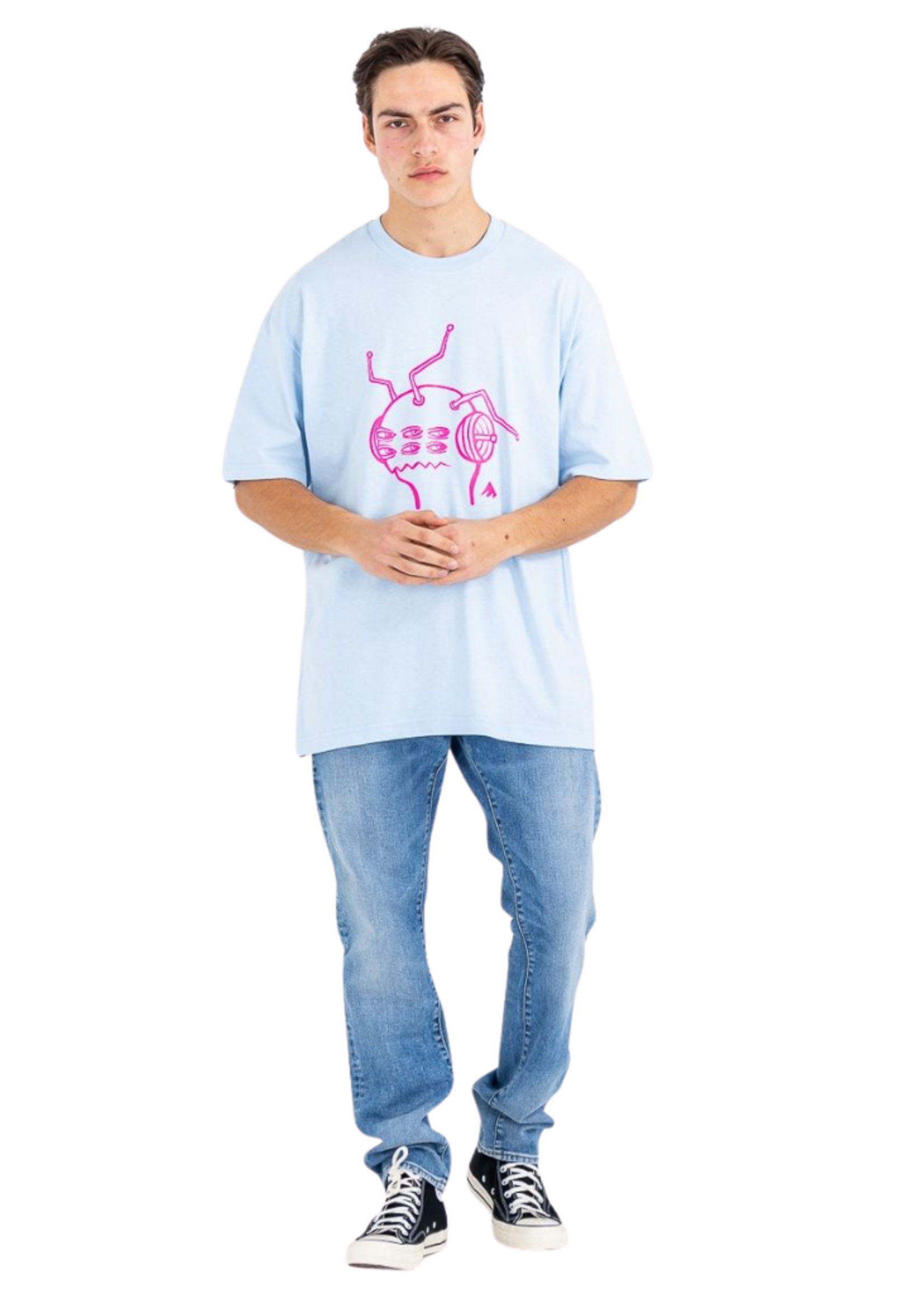 Emerica X Toy Machine Antenna  Men's T-Shirt Blue