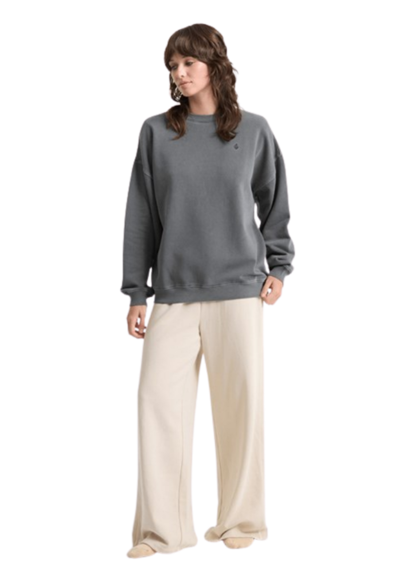Volcom Women's Stone Soft Crewneck Sweater | Charcoal