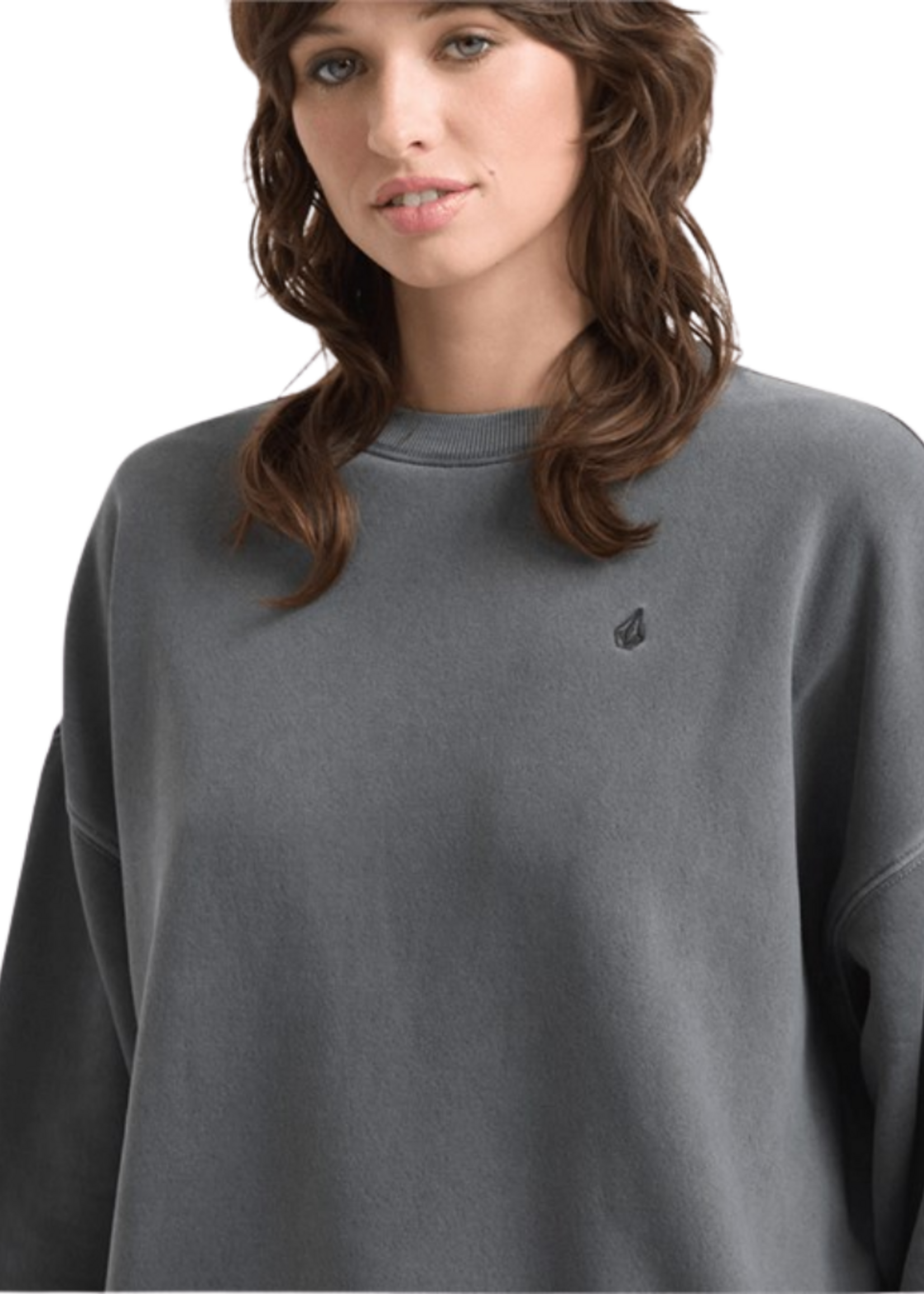 Volcom Women's Stone Soft Crewneck Sweater | Charcoal