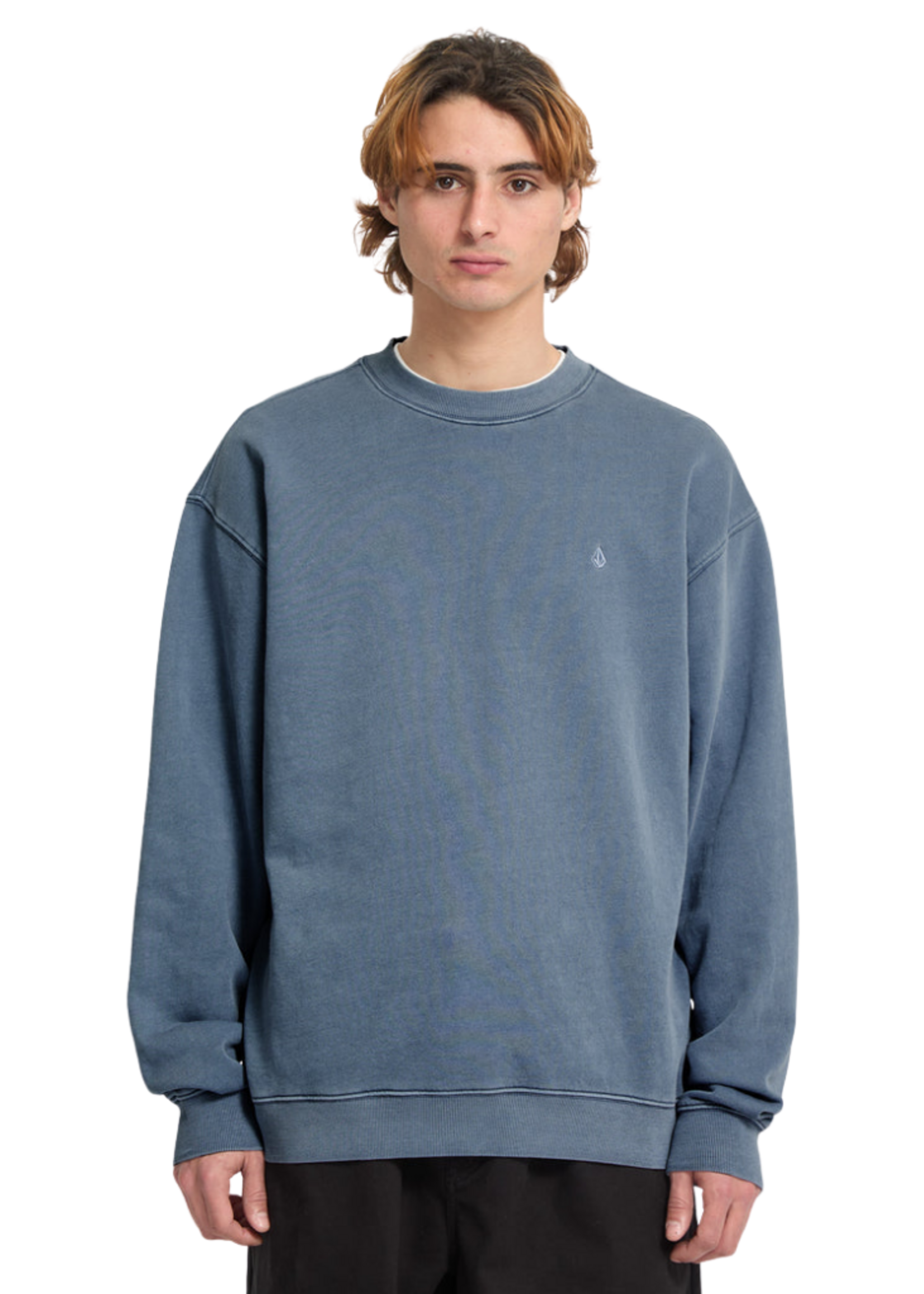 Volcom Men's Stone Soft Crewneck Sweater - Blue Wash