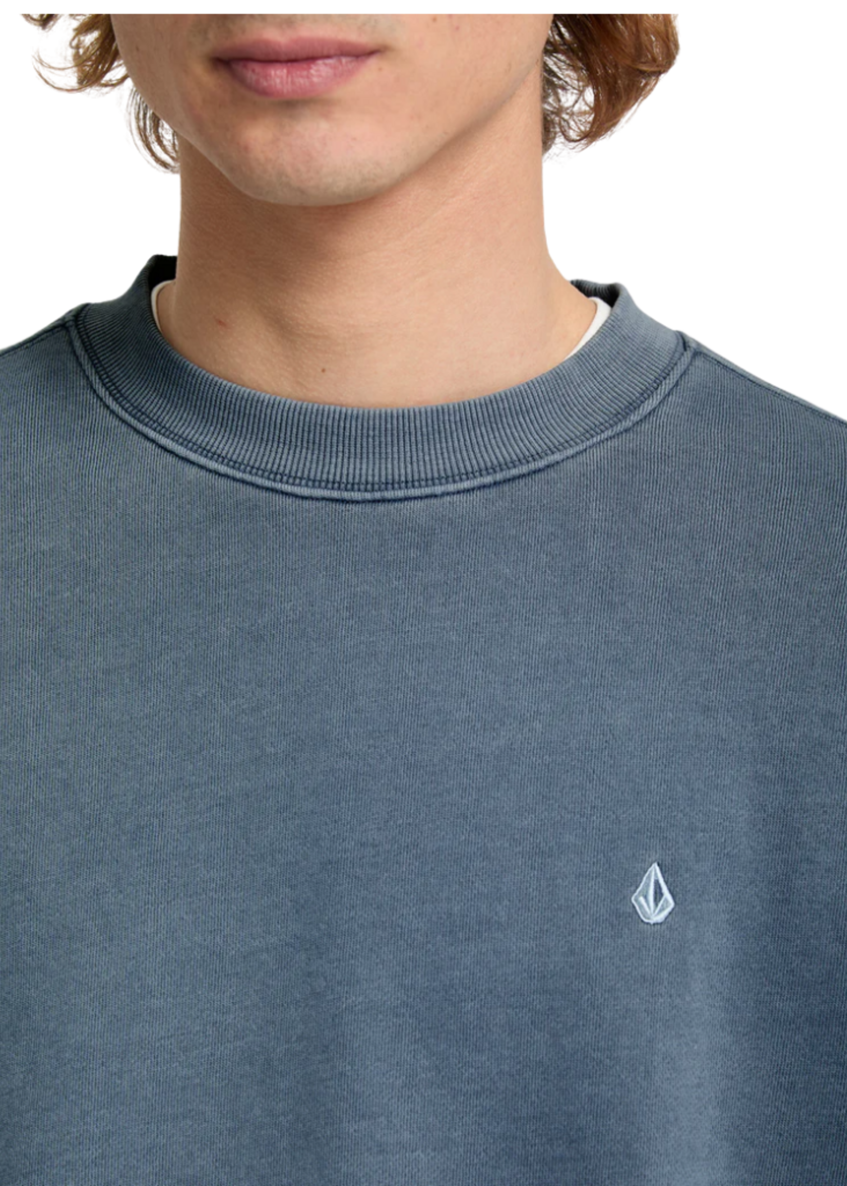 Volcom Men's Stone Soft Crewneck Sweater - Blue Wash