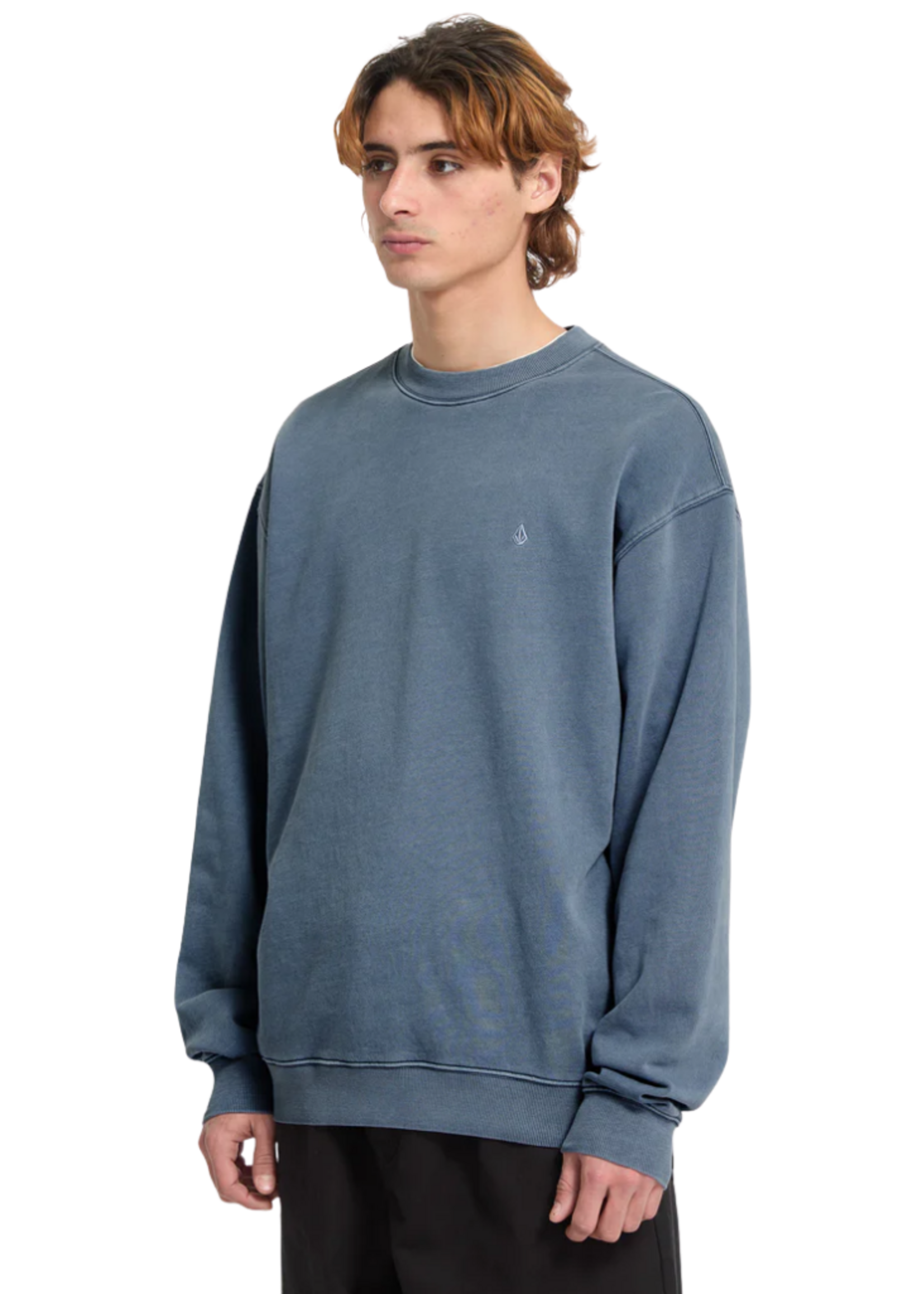 Volcom Men's Stone Soft Crewneck Sweater - Blue Wash