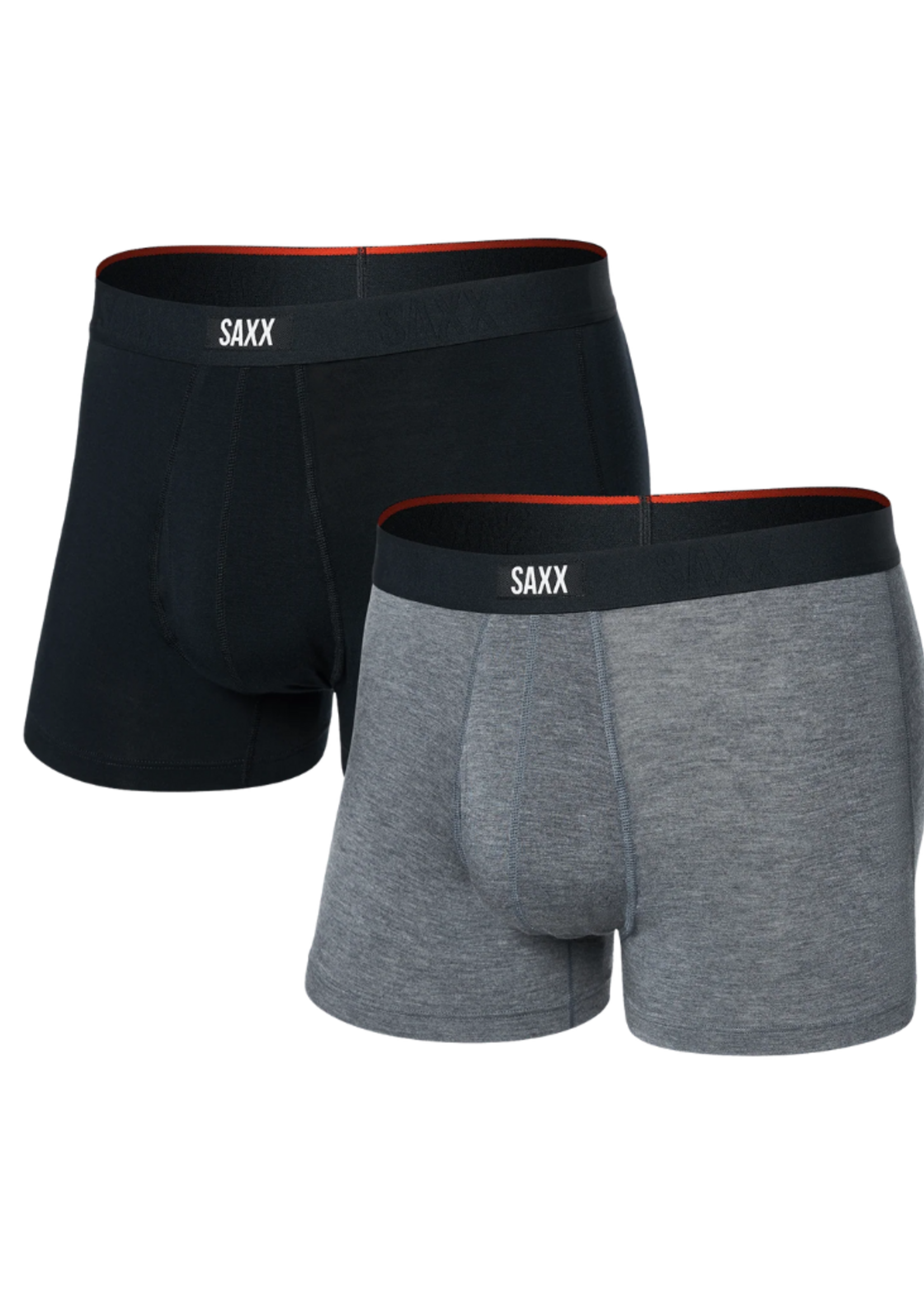 Saxx Vibe Xtra Soft Comfort 2 Pack | Black/Dark Grey