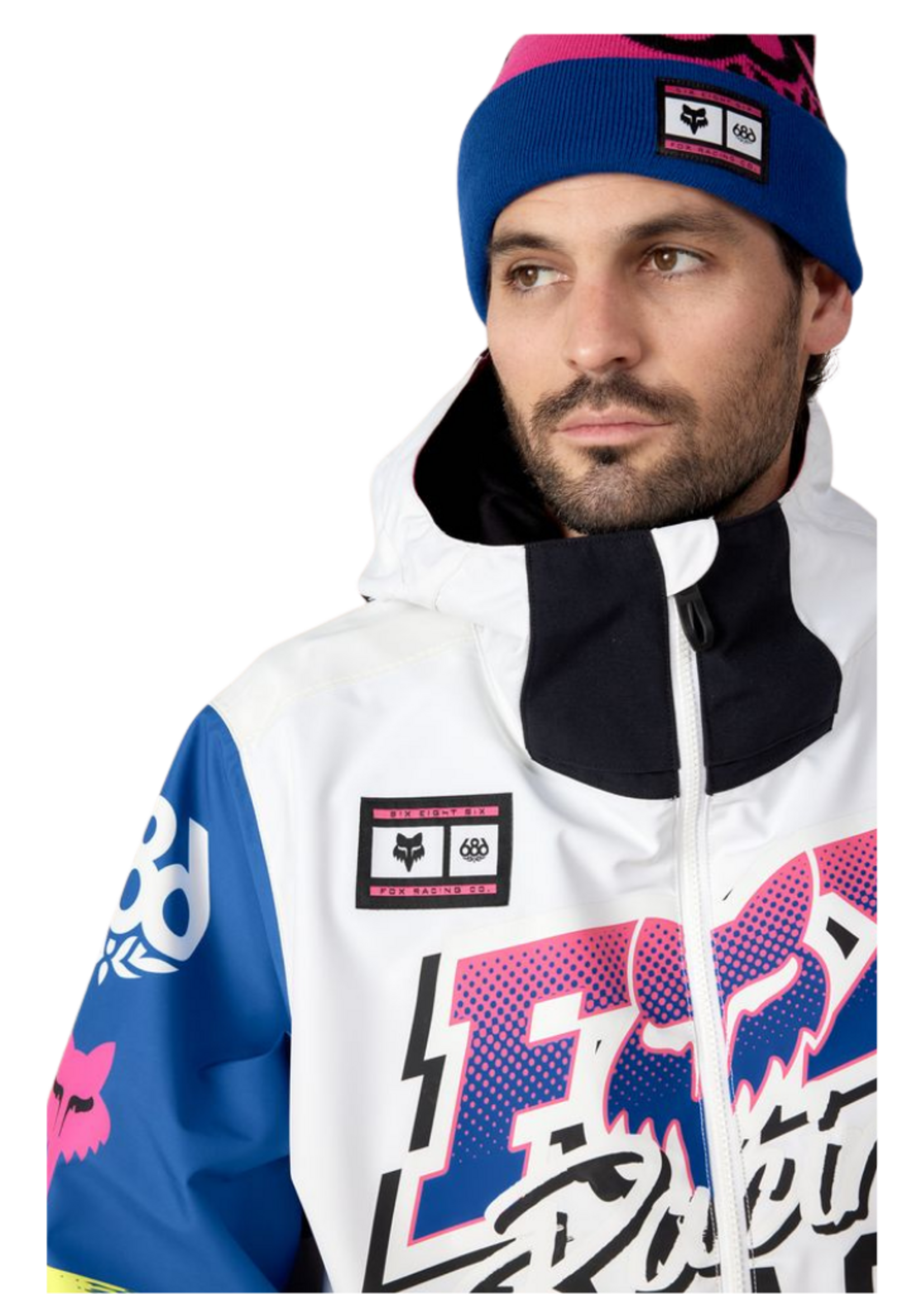 686  X Fox Racing Anorak Shell Jacket | Fox White Colourblock Large