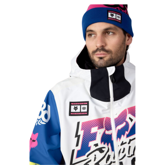 686 X Fox Racing Anorak Shell Jacket | Fox White Colourblock Large