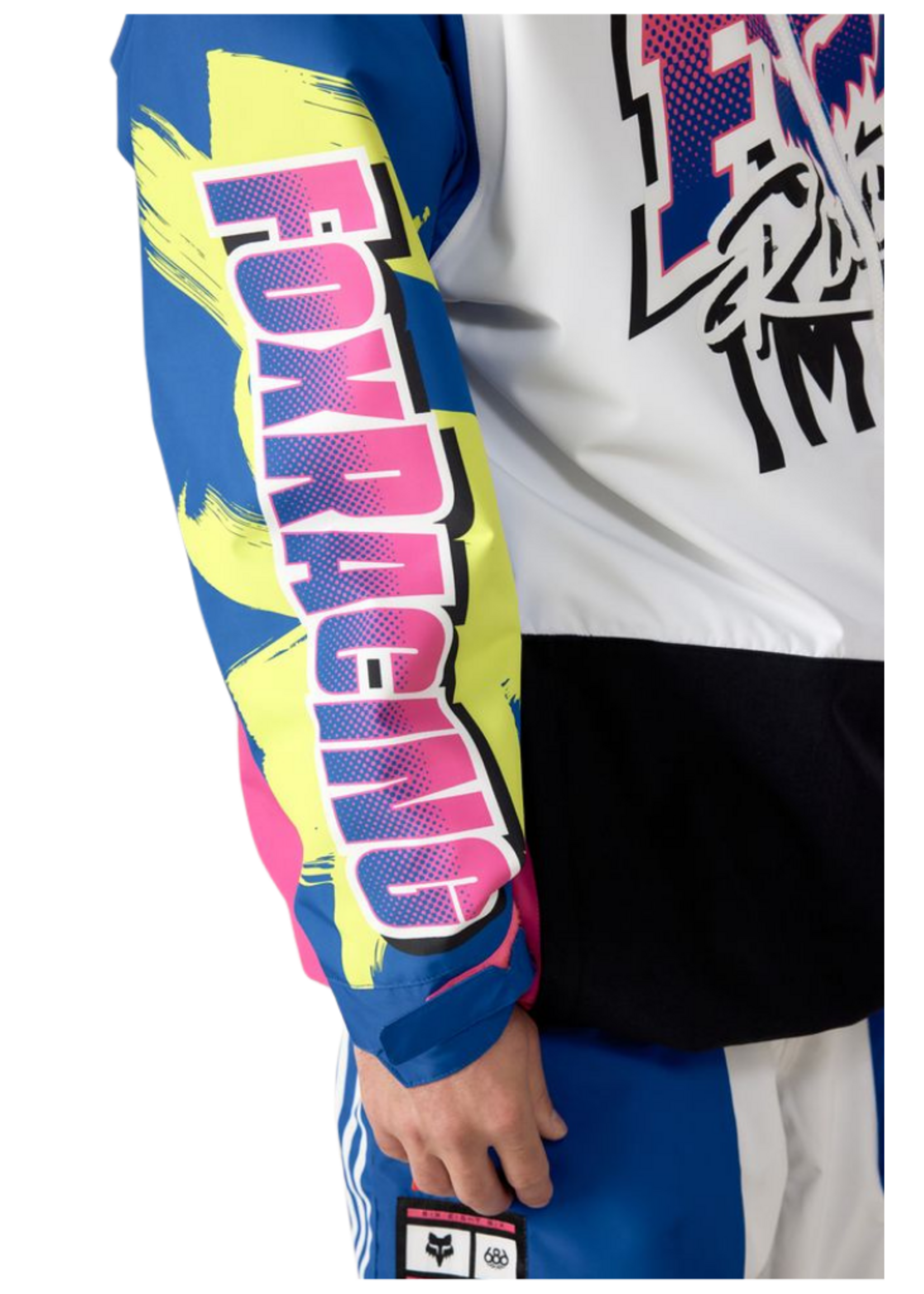 686  X Fox Racing Anorak Shell Jacket | Fox White Colourblock Large