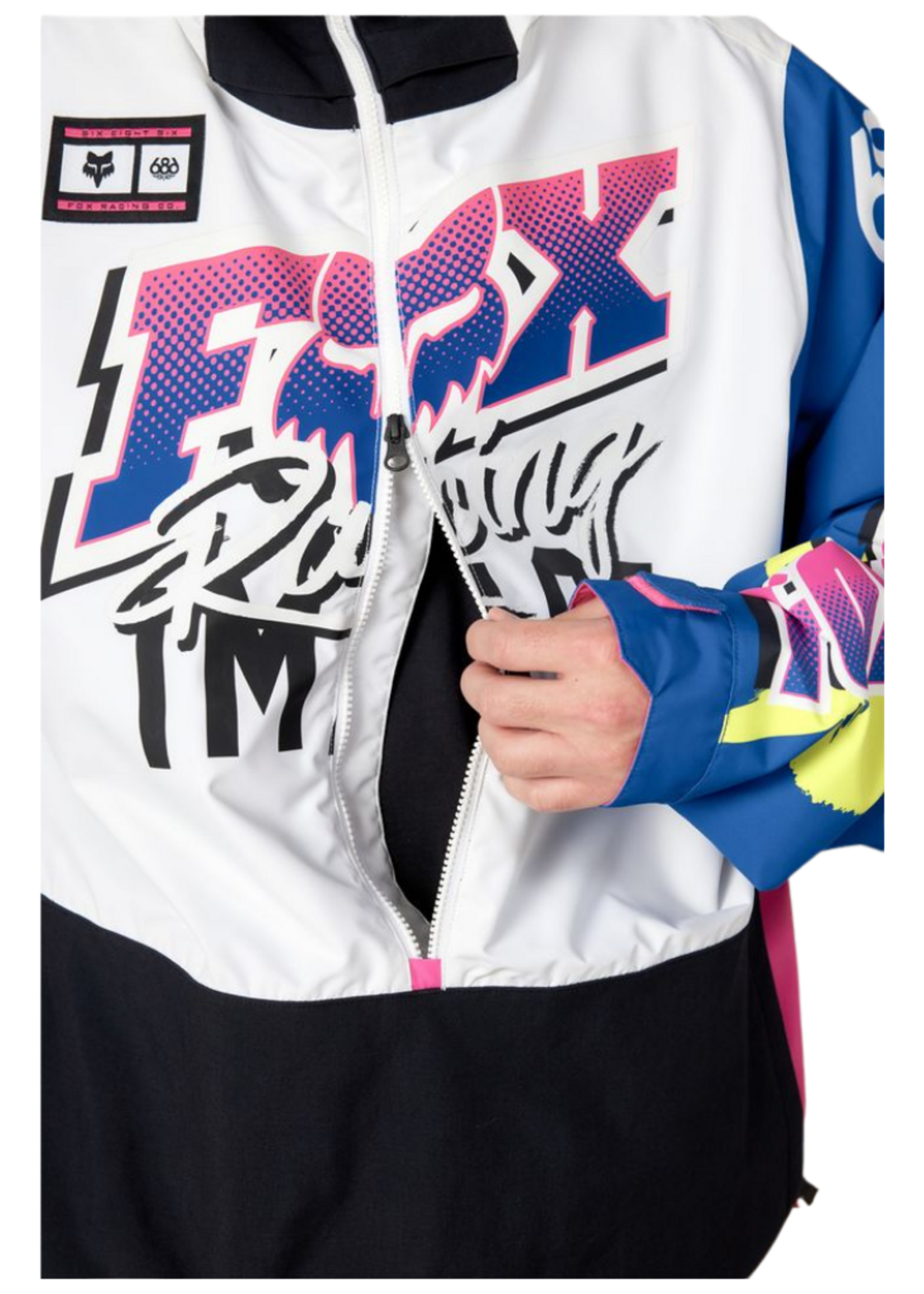 686  X Fox Racing Anorak Shell Jacket | Fox White Colourblock Large