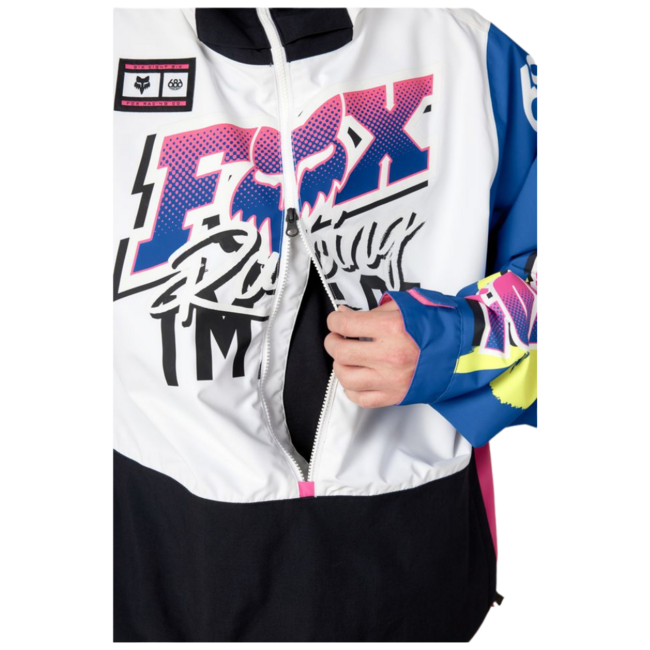 686 X Fox Racing Anorak Shell Jacket | Fox White Colourblock Large