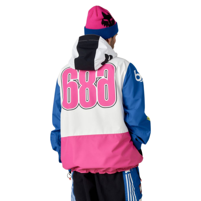 686 X Fox Racing Anorak Shell Jacket | Fox White Colourblock Large