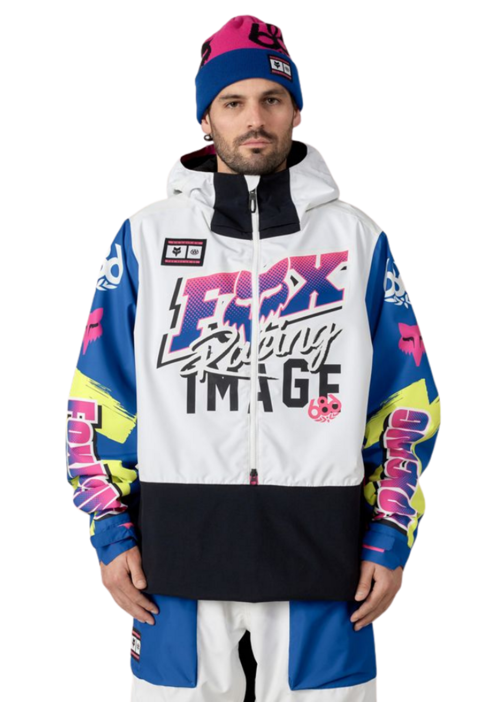 686  X Fox Racing Anorak Shell Jacket | Fox White Colourblock Large