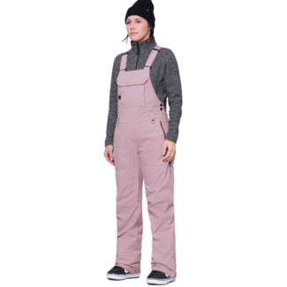 686 Women's Black Magic Insulated Bib | Dusty Mauve Geo Jacquard