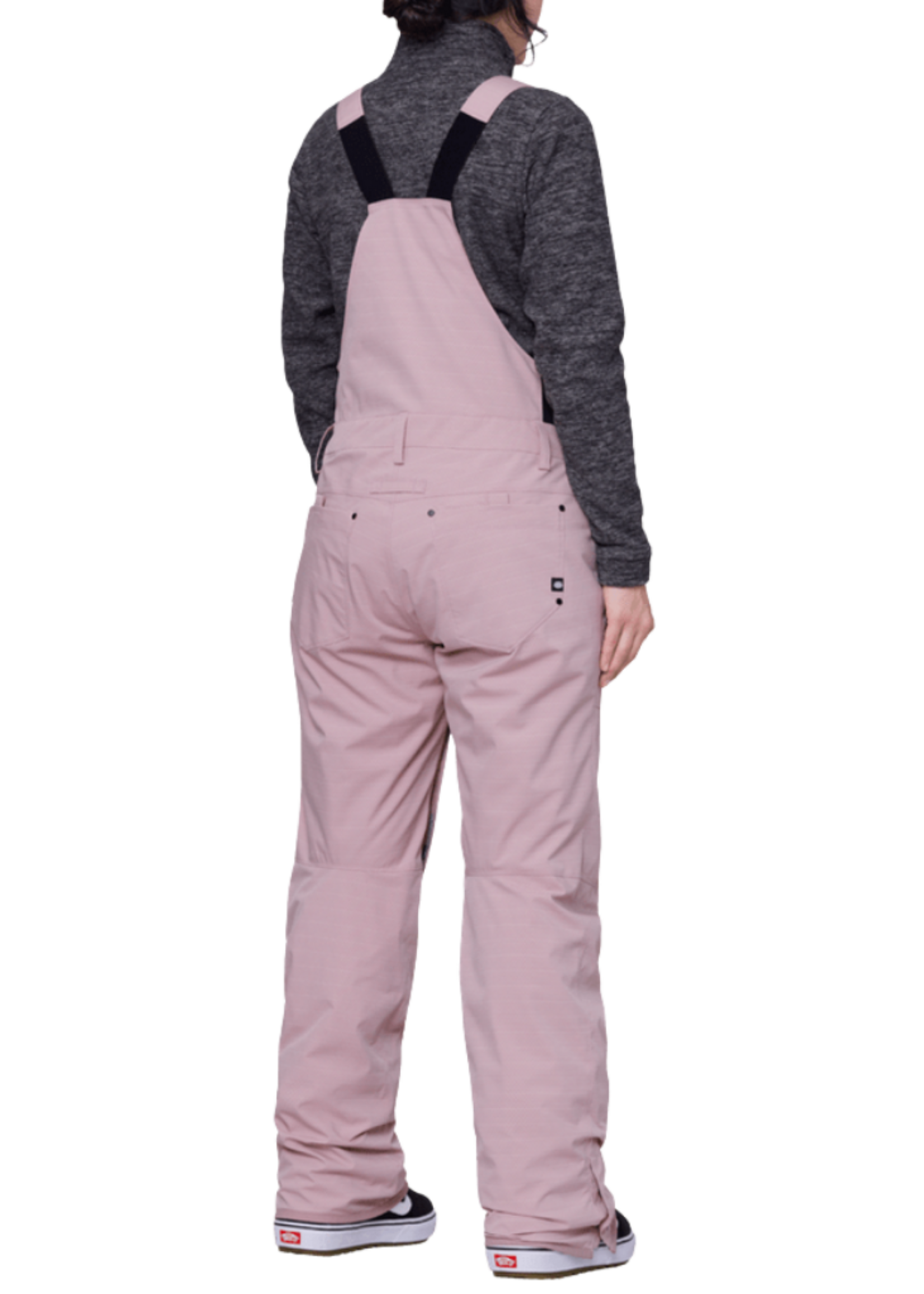 686 Women's Black Magic Insulated Bib | Dusty Mauve Geo Jacquard