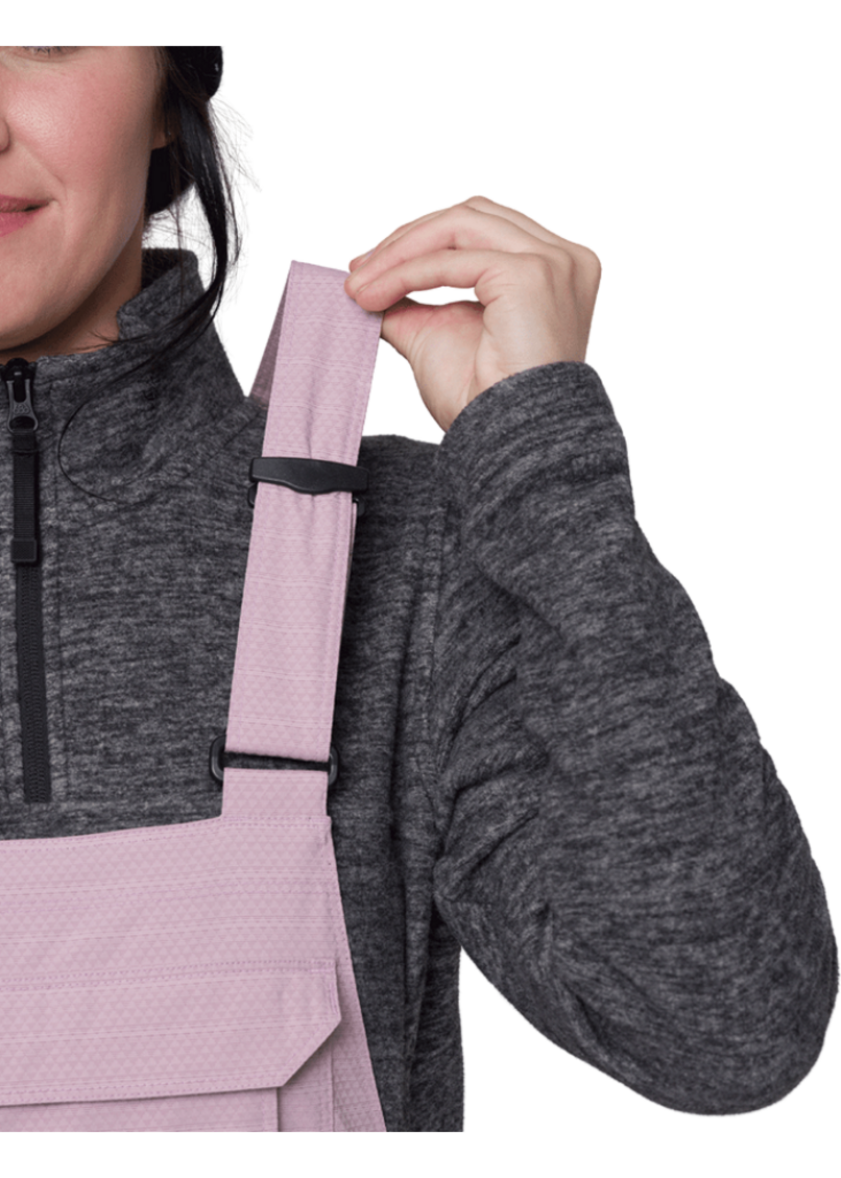 686 Women's Black Magic Insulated Bib | Dusty Mauve Geo Jacquard