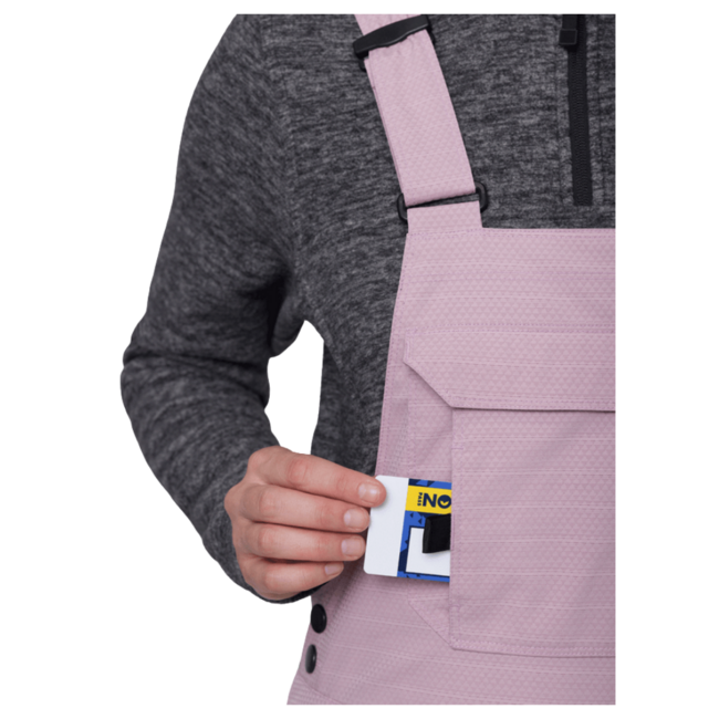 686 Women's Black Magic Insulated Bib | Dusty Mauve Geo Jacquard