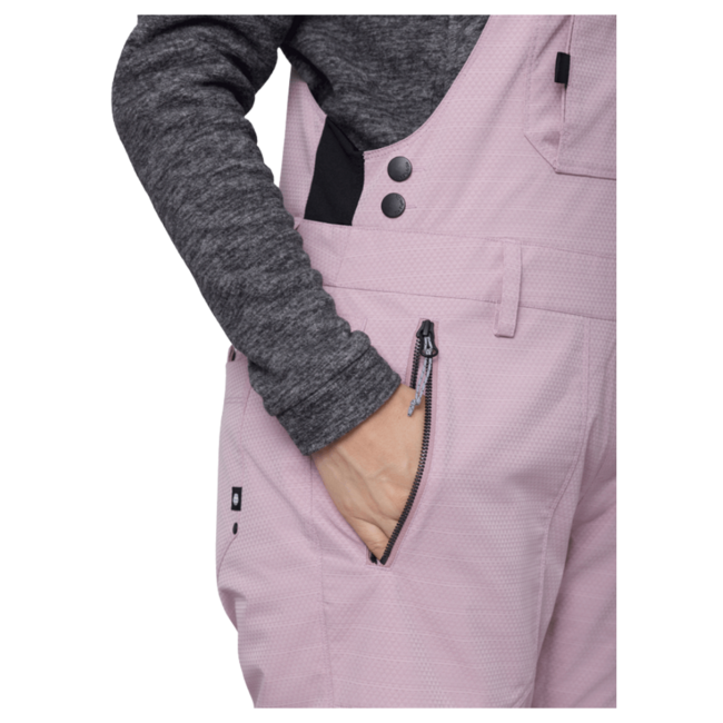 686 Women's Black Magic Insulated Bib | Dusty Mauve Geo Jacquard