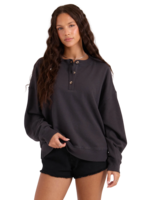 Volcom Women's Lived In Fleece Henley | Vintage Black