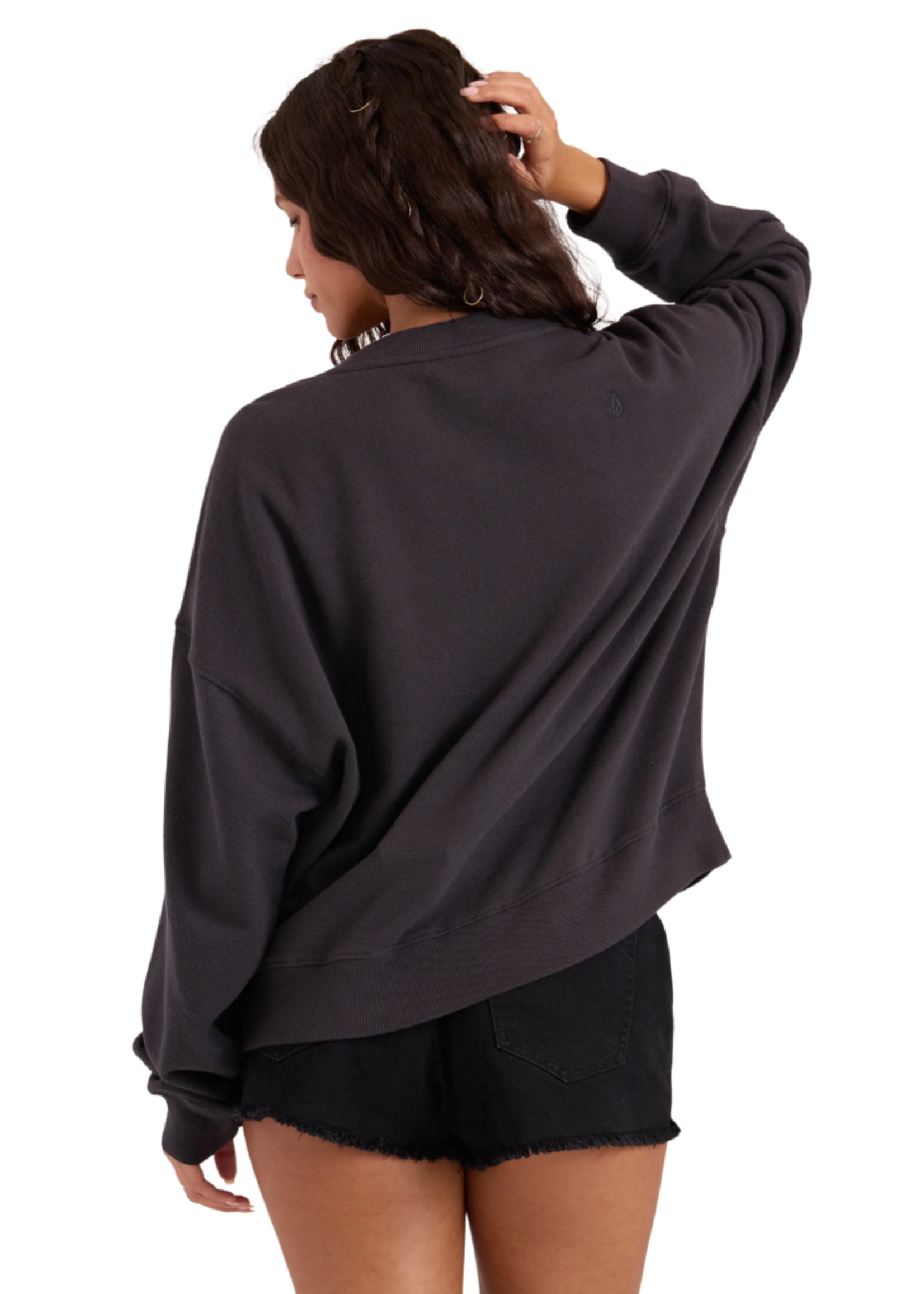 Volcom Women's Lived In Fleece Henley | Vintage Black