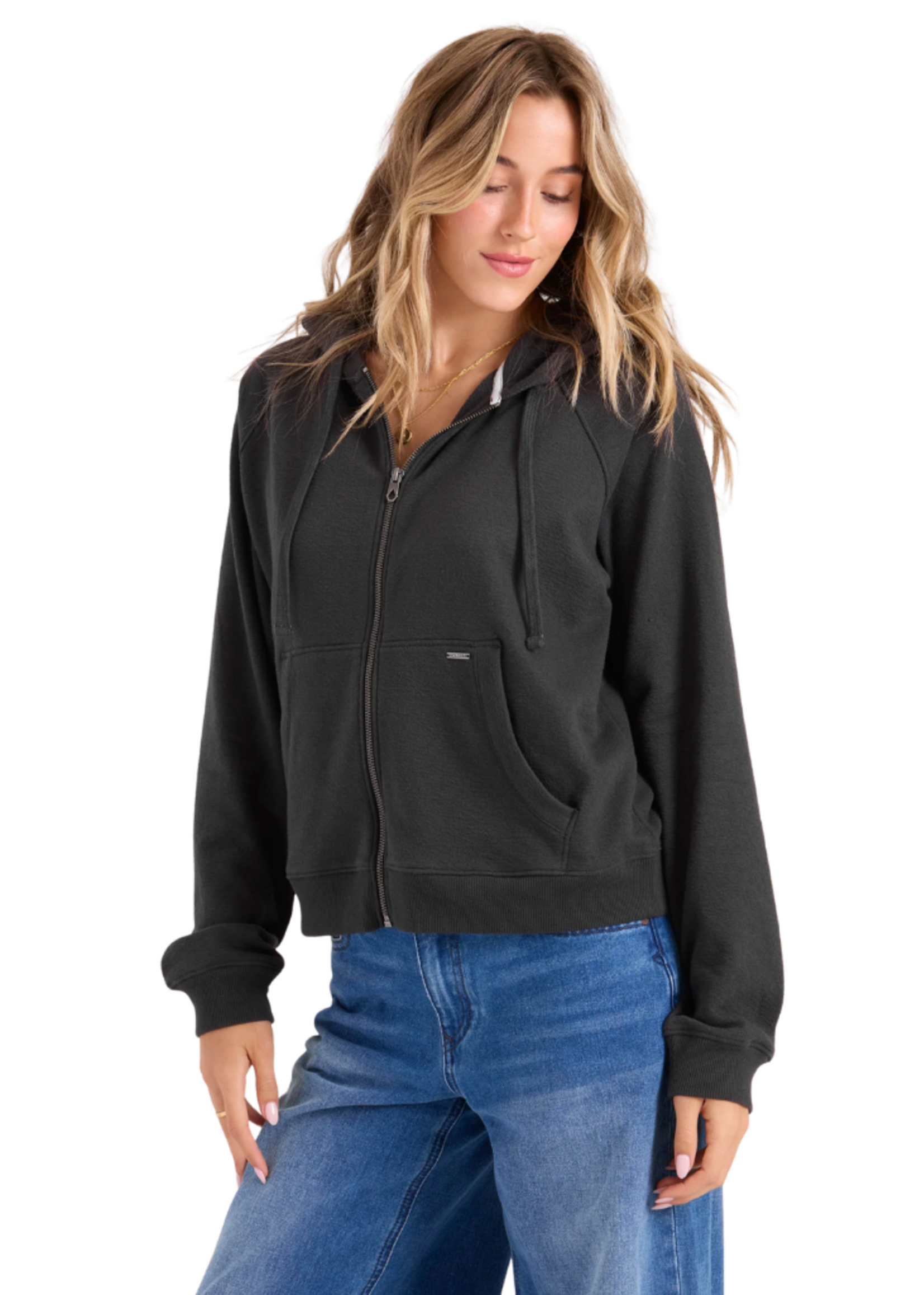 Volcom Women's Lived In Fleece Zip Hoodie | Vintage Black