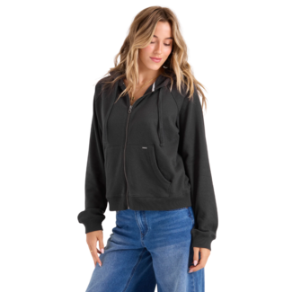 Volcom Women's Lived In Fleece Zip Hoodie | Vintage Black