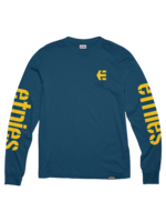 Etnies Men's Icon Long Sleeve Tee | Navy / Yellow