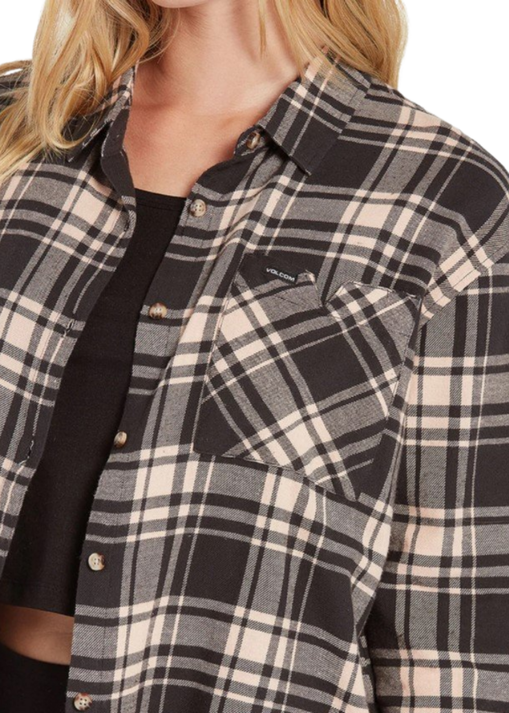 Volcom Women's Plaid To Meet U Long Sleeve