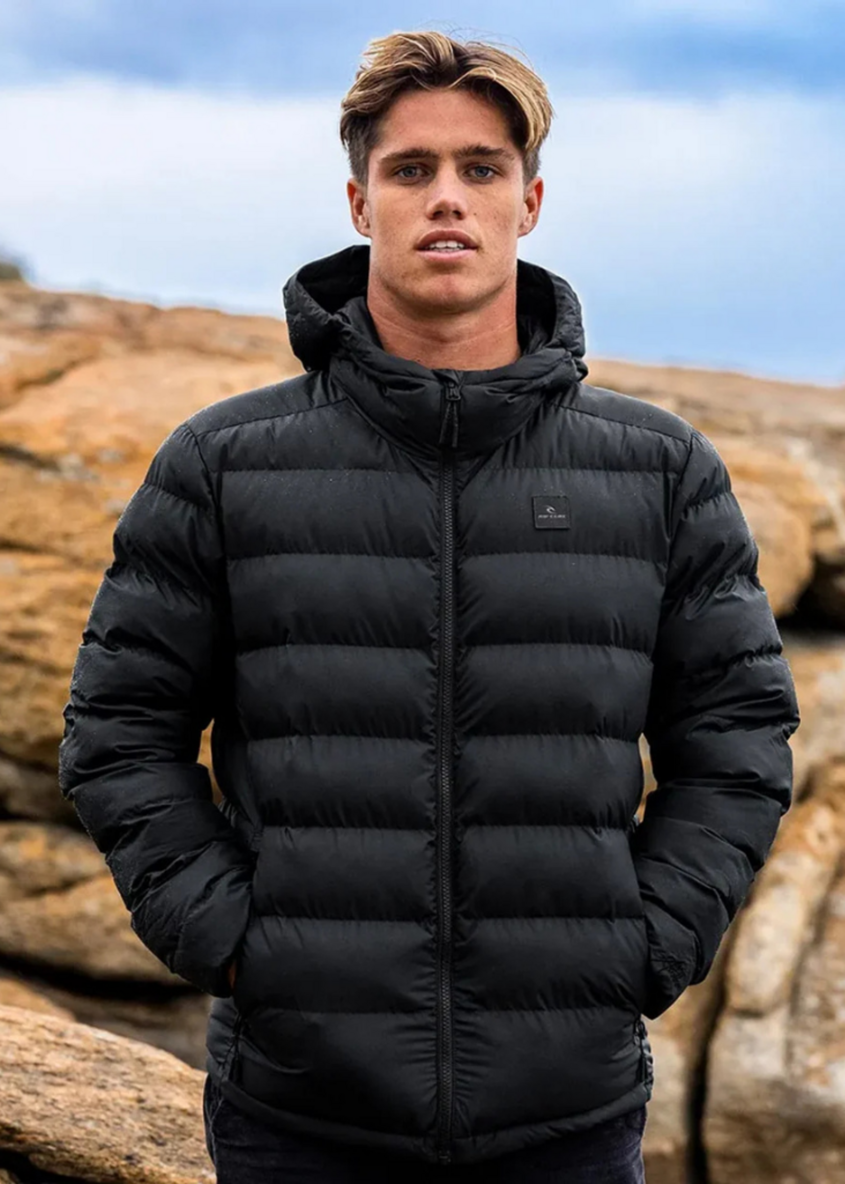 Rip Curl Men's Anti Series Elite Puff Hood Jacket | Black