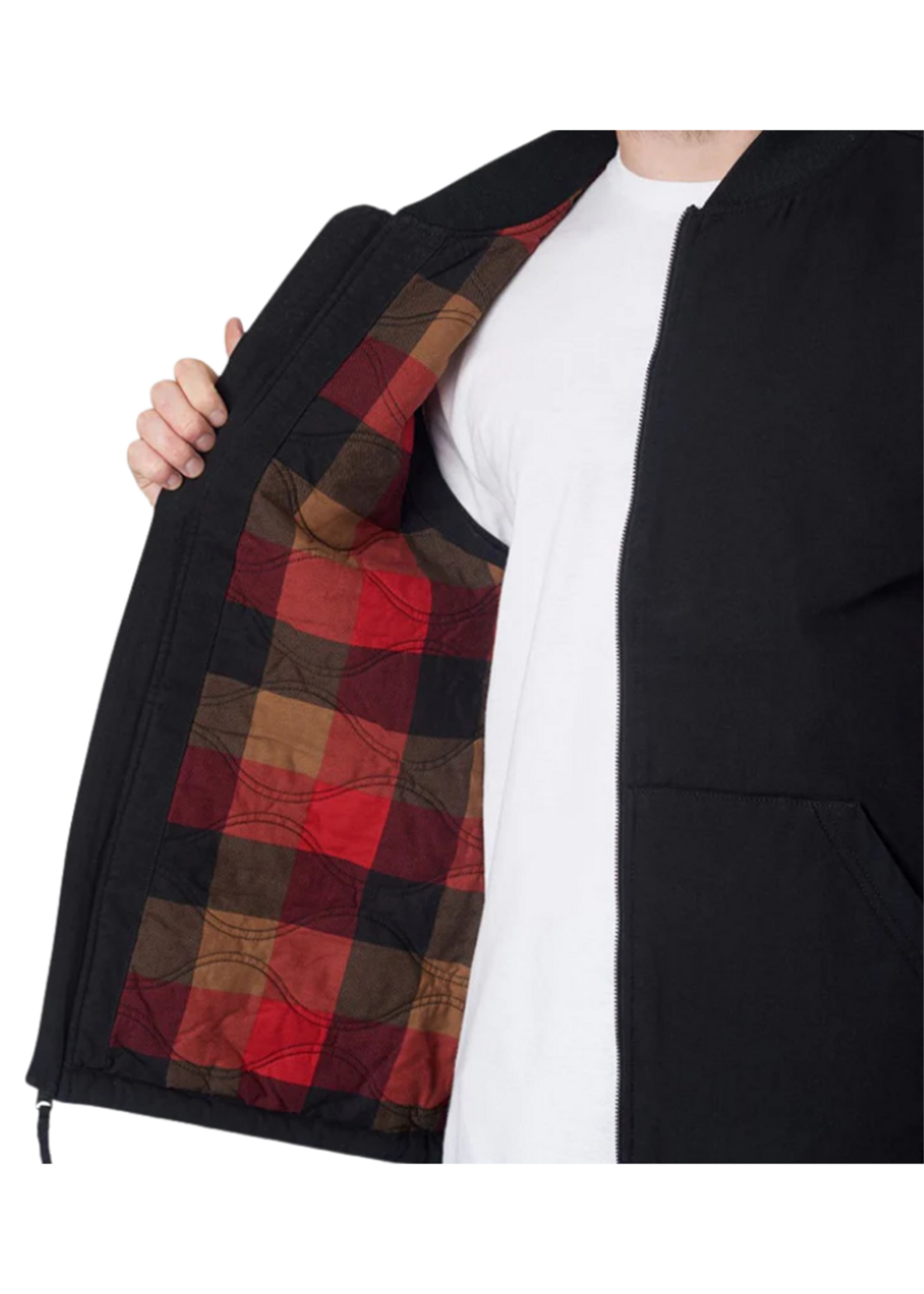 Vans Men's Plaid Talbot Vest -  Black / Taos Taupe