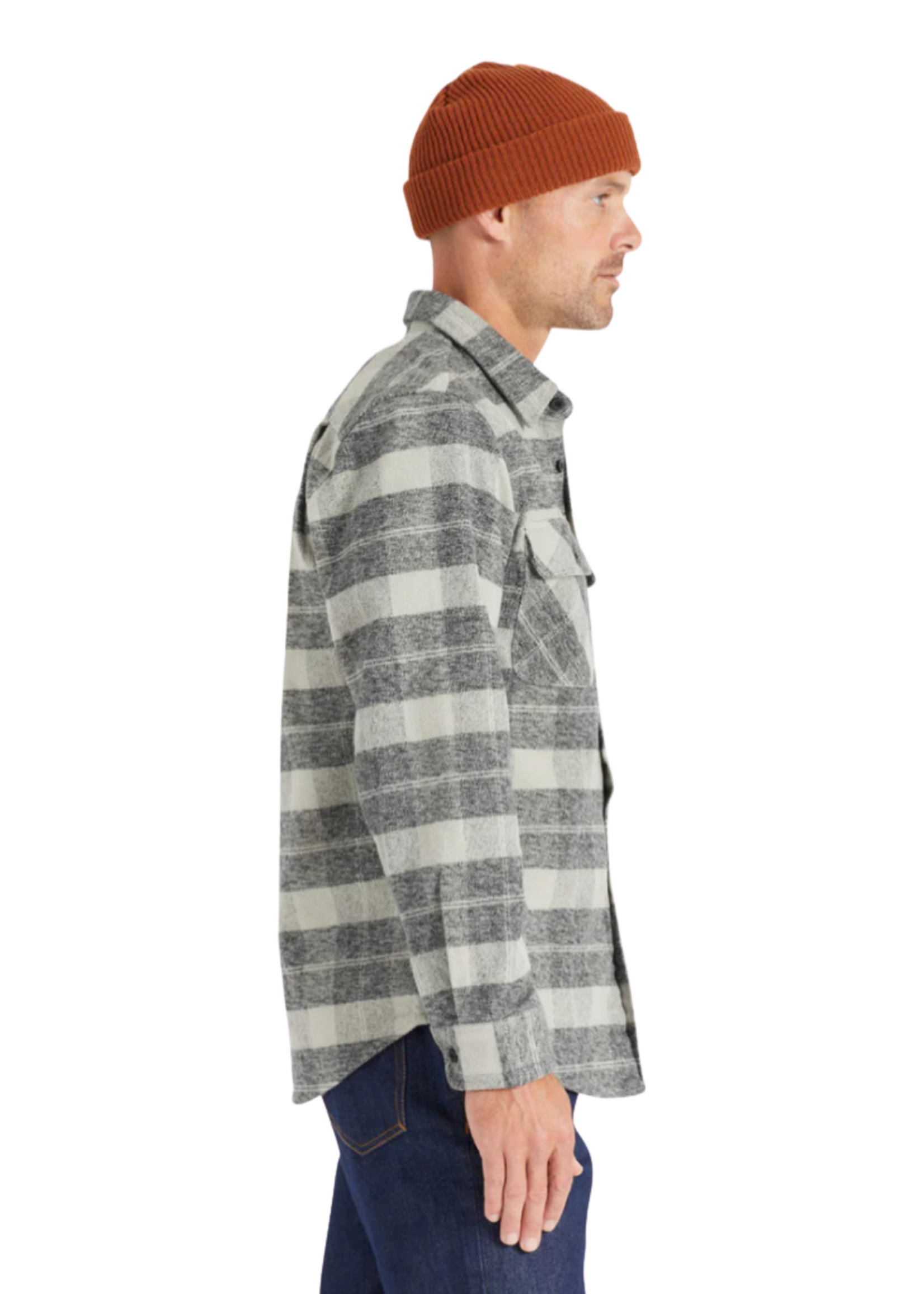 Brixton Men's Bowery Heavy Weight Flannel | Black/Charcoal