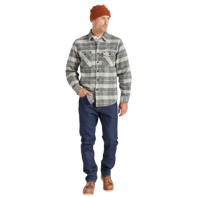 Brixton Men's Bowery Heavy Weight Flannel | Black/Charcoal