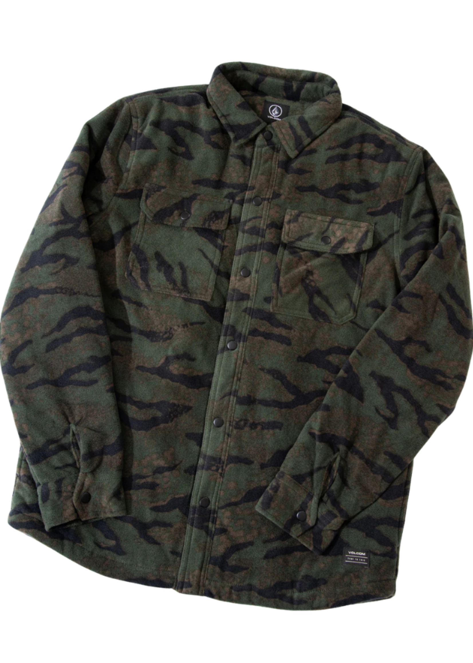 Volcom Men's Bowered Fleece Jacket - Squadron Green