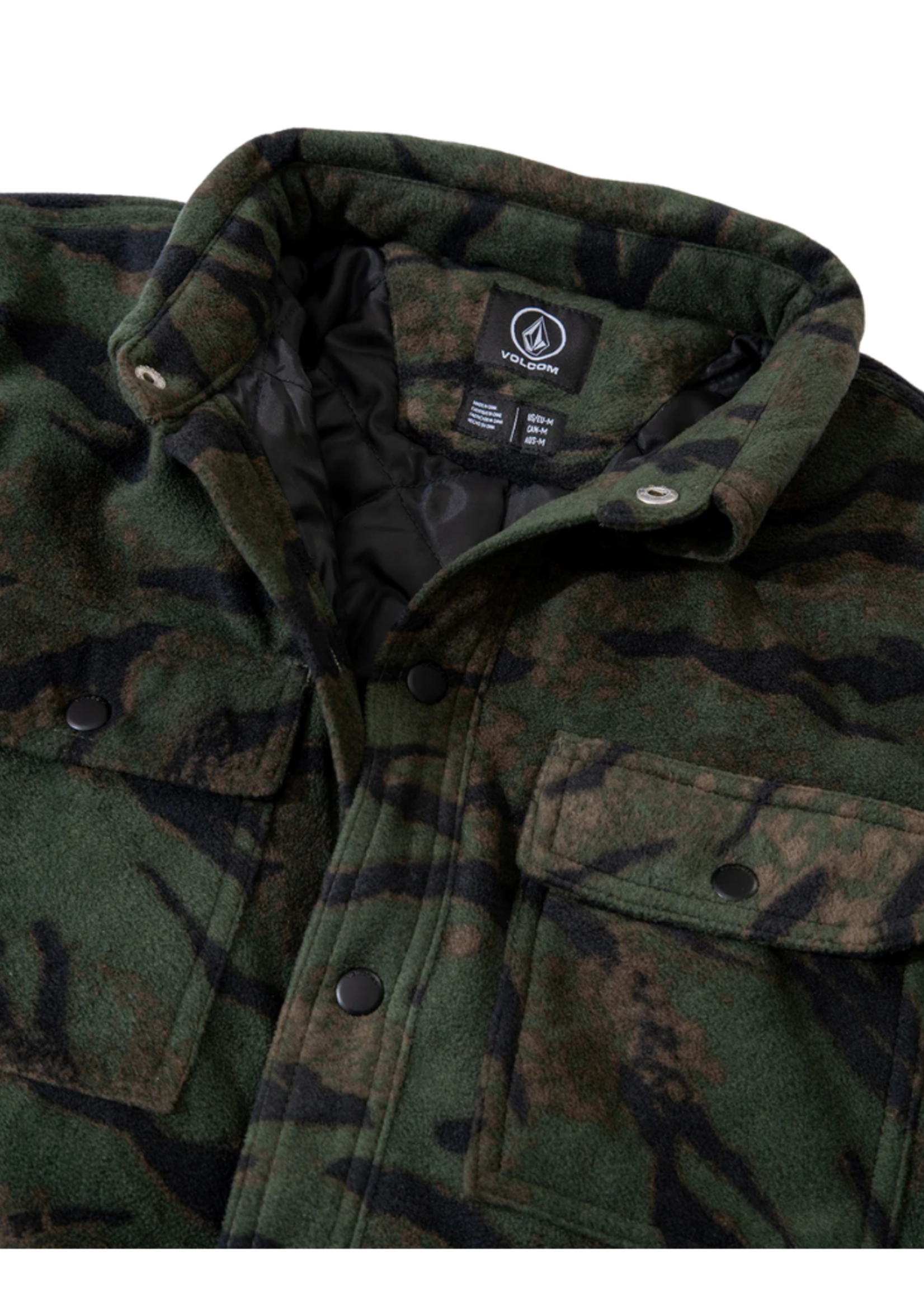 Volcom Men's Bowered Fleece Jacket - Squadron Green