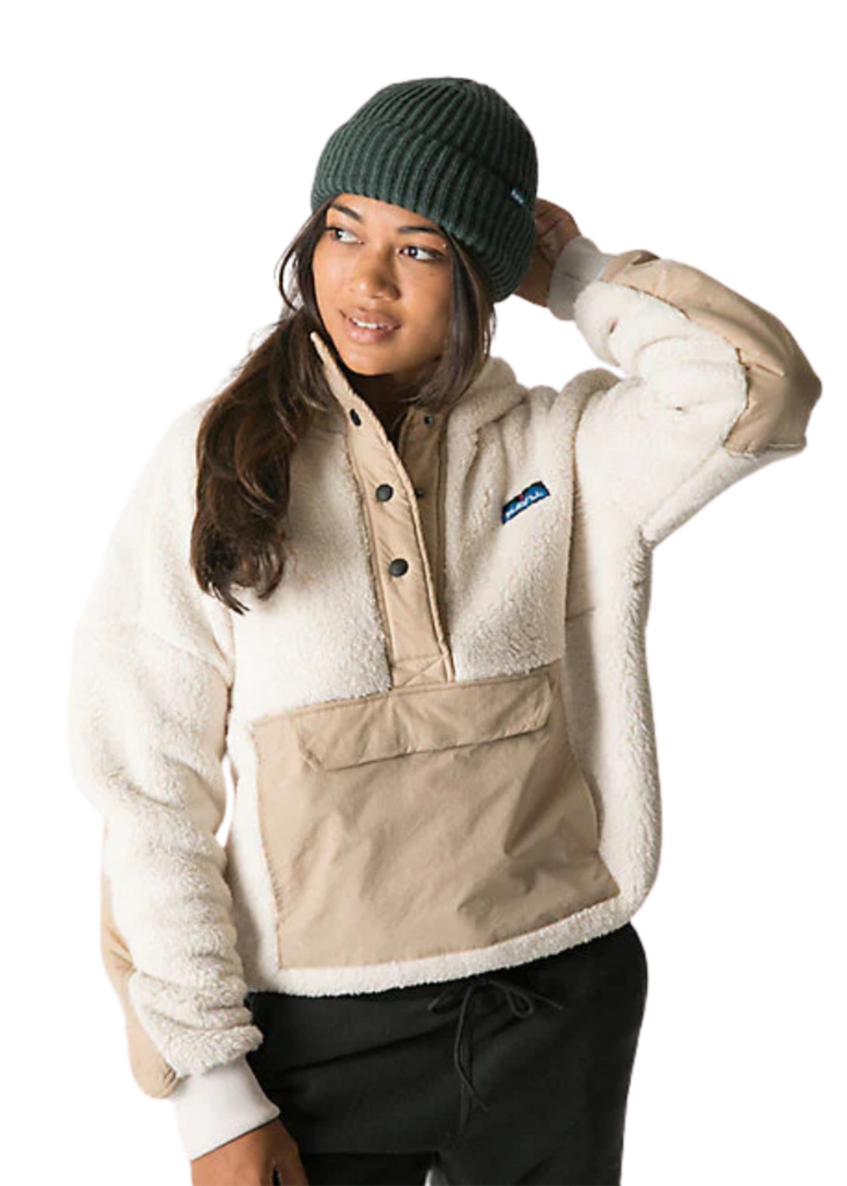 KAVU Women's Moon Ridge Sherpa Fleece Hoodie | Chalk