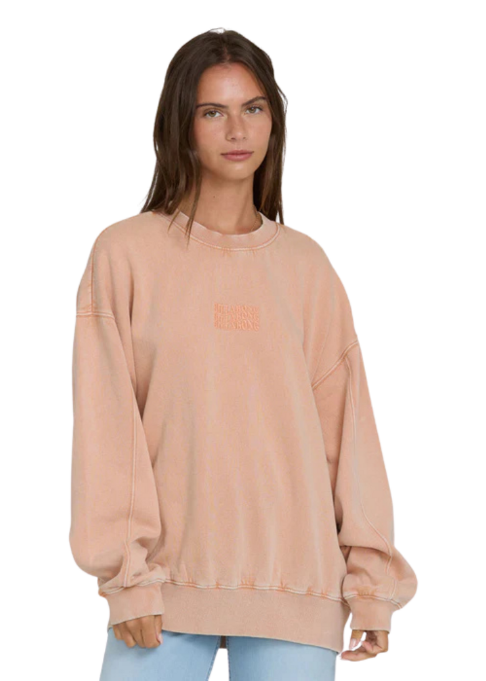 Billabong Women's Bleached Out Kendal Crewneck Sweater - Caramel Cafe