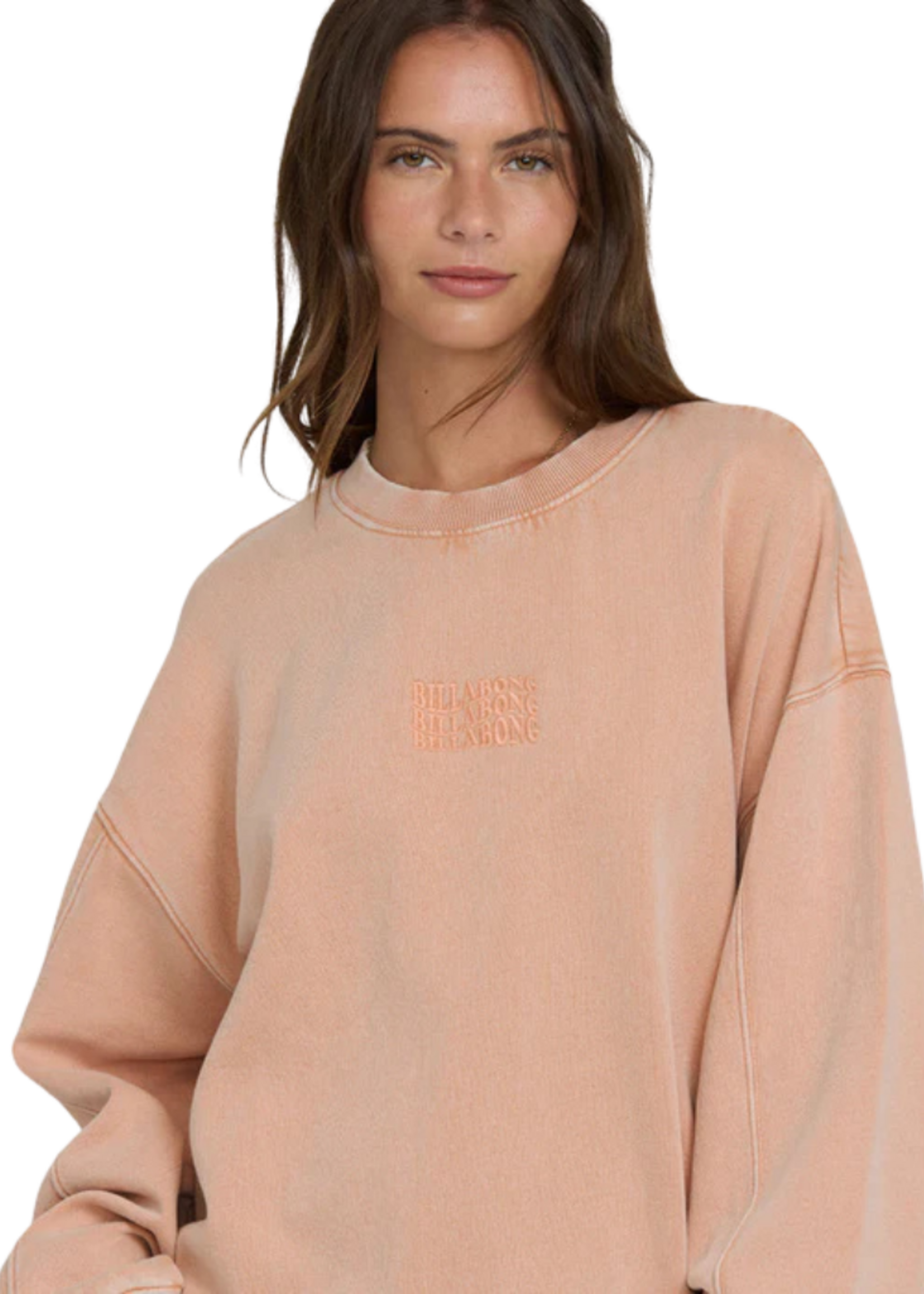 Billabong Women's Bleached Out Kendal Crewneck Sweater - Caramel Cafe