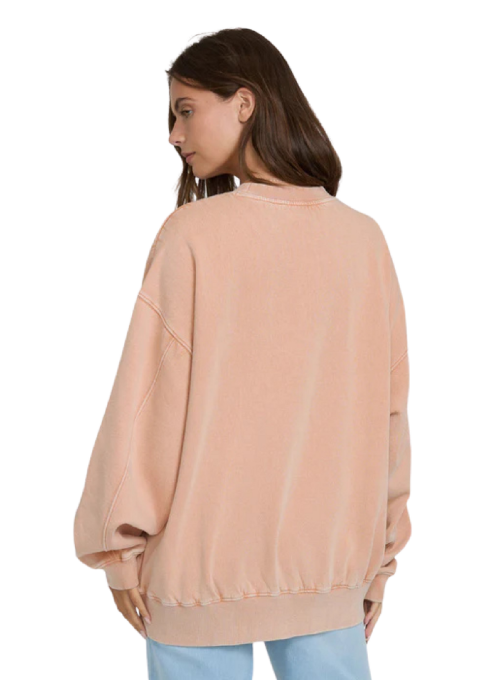 Billabong Women's Bleached Out Kendal Crewneck Sweater - Caramel Cafe