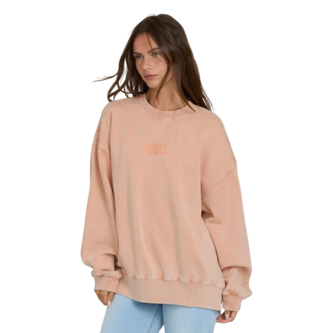 Billabong Women's Bleached Out Kendal Crewneck Sweater - Caramel Cafe