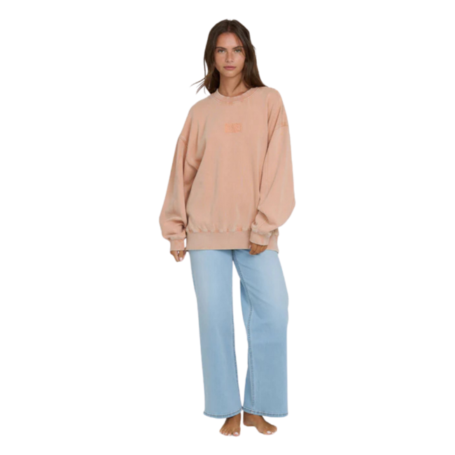 Billabong Women's Bleached Out Kendal Crewneck Sweater - Caramel Cafe
