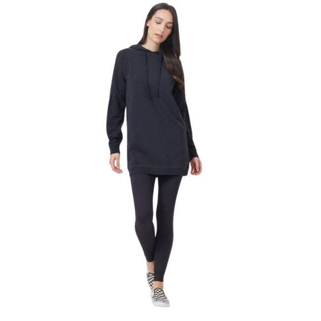 Women's Oversized French Terry Hoodie Dress | Black