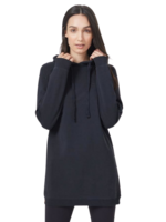 Women's Oversized French Terry Hoodie Dress | Black