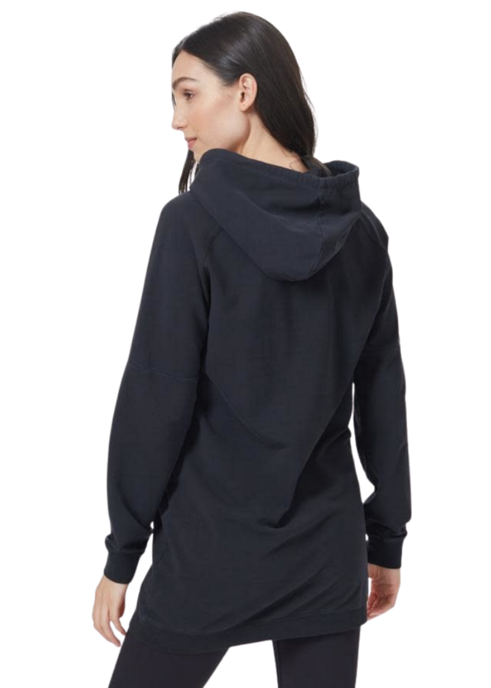 Women's Oversized French Terry Hoodie Dress | Black