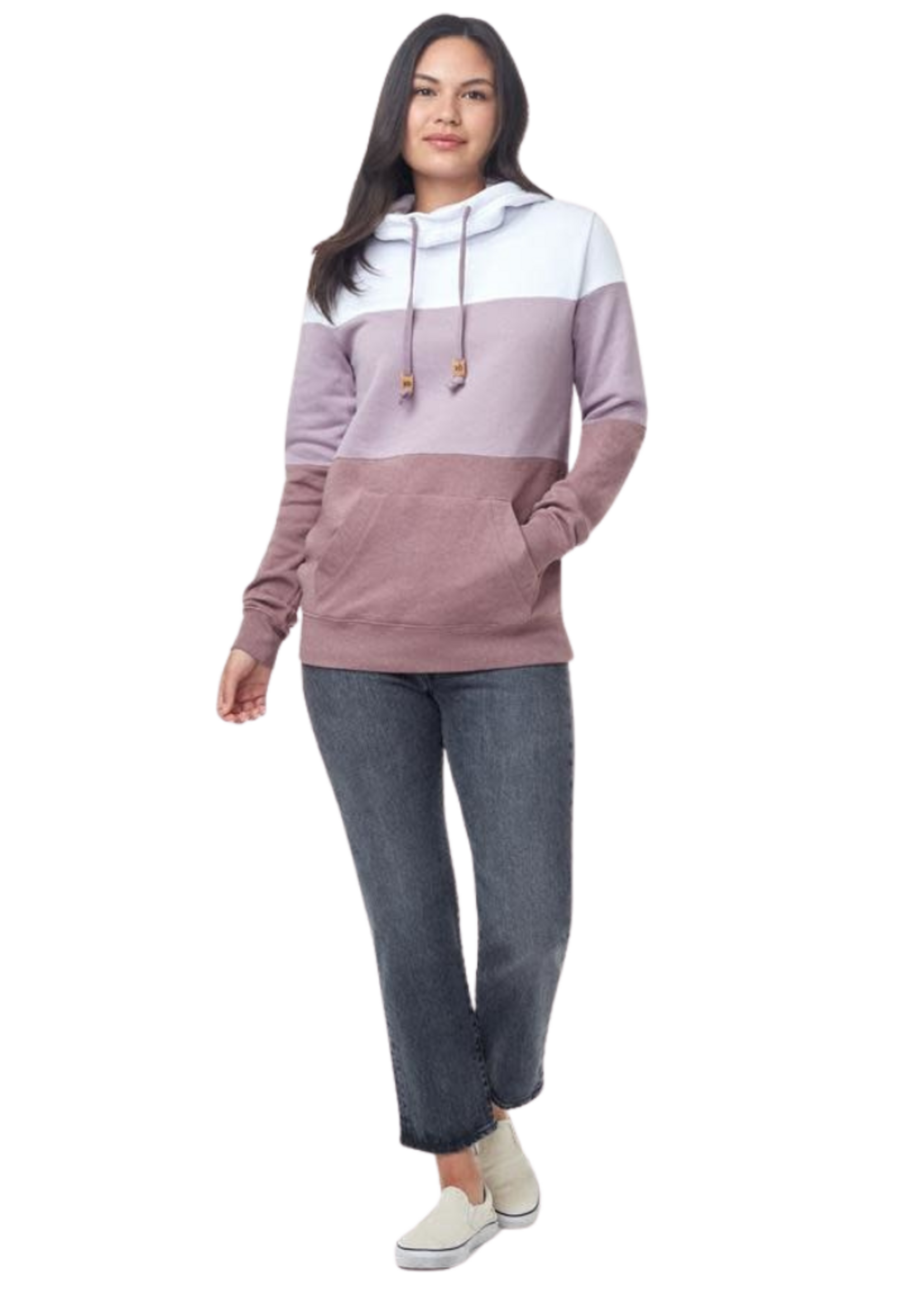 Women's Tree Fleece Blocked Banshee Hoodie | Hi-Rise Grey / Orchid Pink