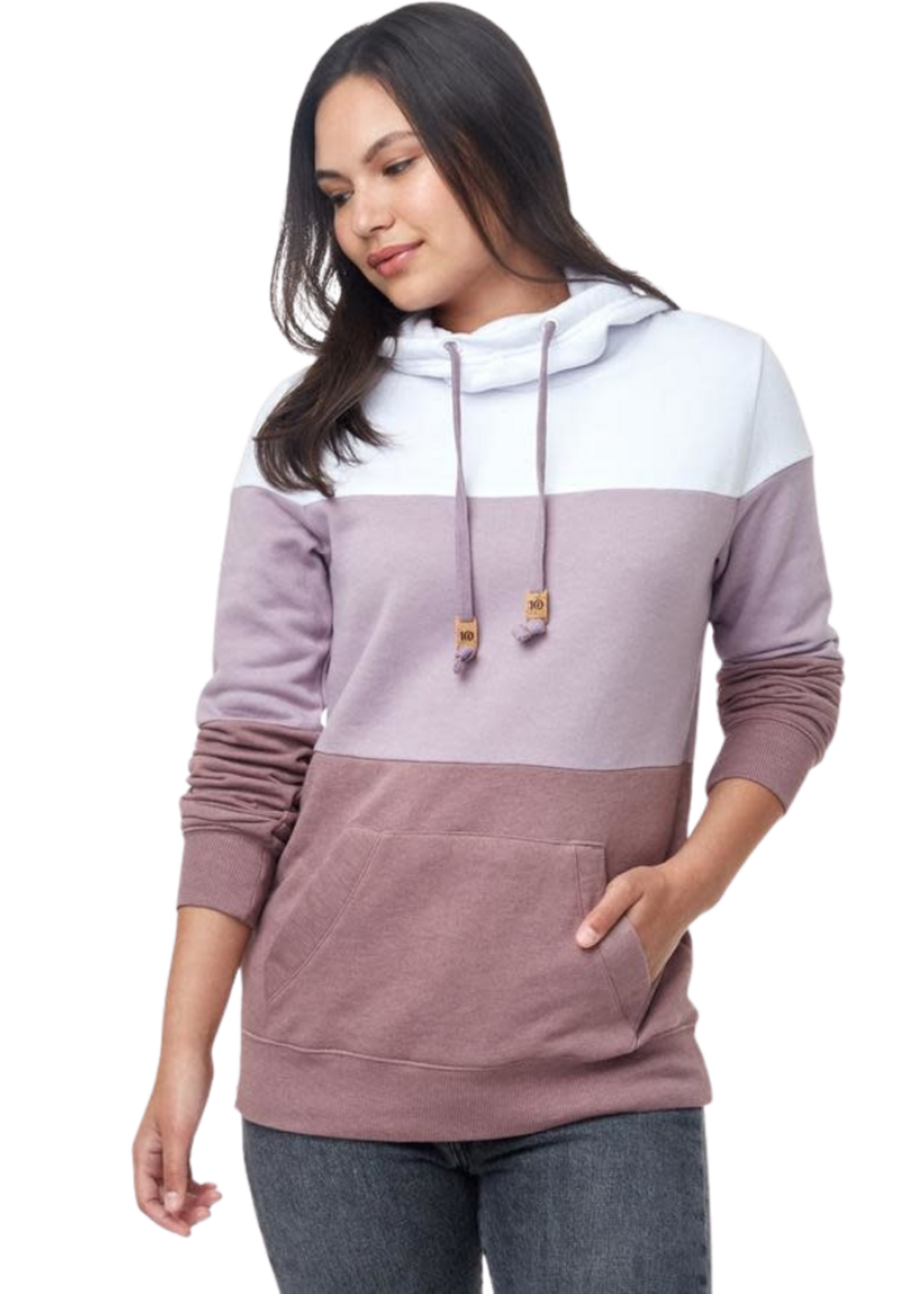 Women's Tree Fleece Blocked Banshee Hoodie | Hi-Rise Grey / Orchid Pink
