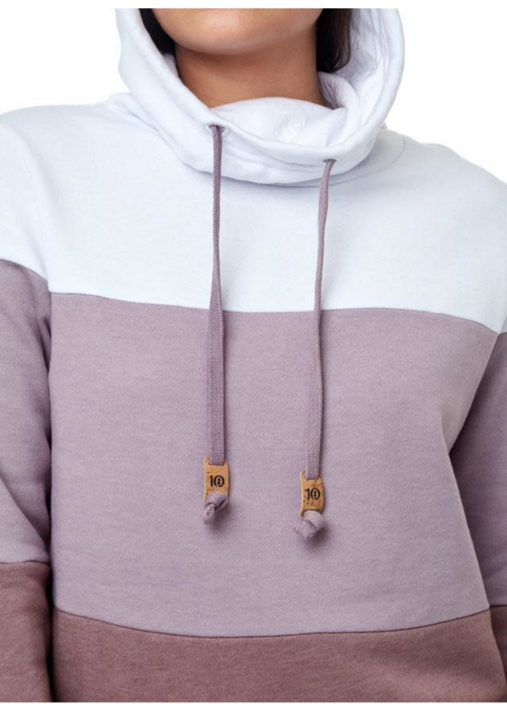 Women's Tree Fleece Blocked Banshee Hoodie | Hi-Rise Grey / Orchid Pink